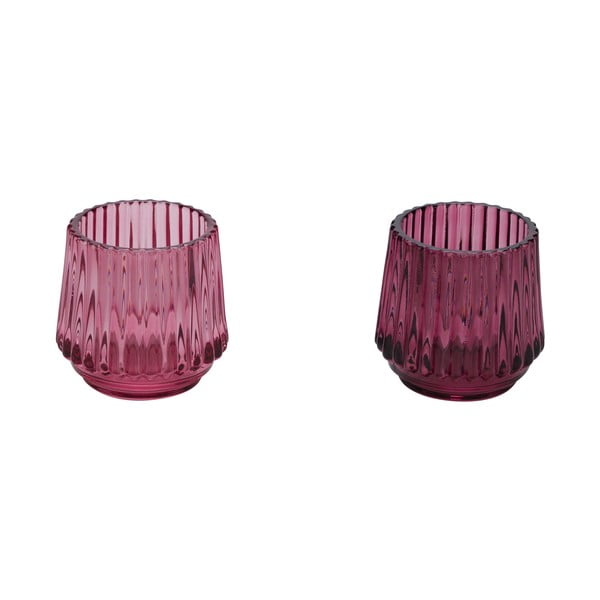 2 rožinio stiklo žvakidžių rinkinys Ego Dekor, ø 7 cm