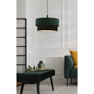Kabantis šviestuvas smaragdinės spalvos/juodos spalvos ø 35 cm su tekstiliniu gaubtu Solanto – Candellux Lighting