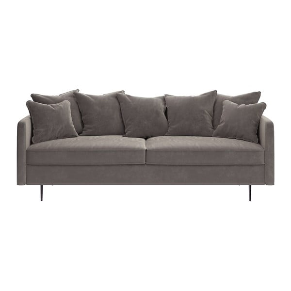 Pilkos spalvos aksominė sofa Ghado Esme, 214 cm