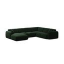Tamsiai žalios spalvos kampinė sofa iš velveto („U“ formos) Molino – Micadoni 