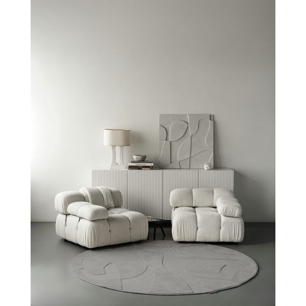 Iš vilnos apvalios formos kilimas pilkos spalvos ø 160 cm Morphic Botanica – Agnella-image-1