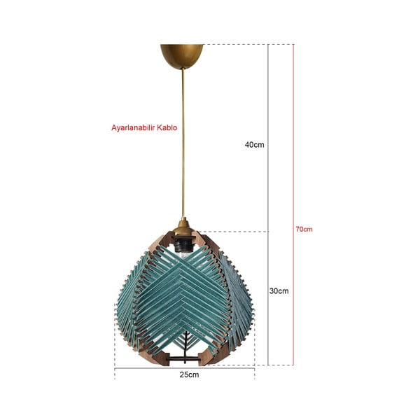 Mėlynos spalvos/natūralios spalvos kabantis šviestuvas ø 25 cm su tekstiliniu gaubtu Yola – Opviq lights-image-2