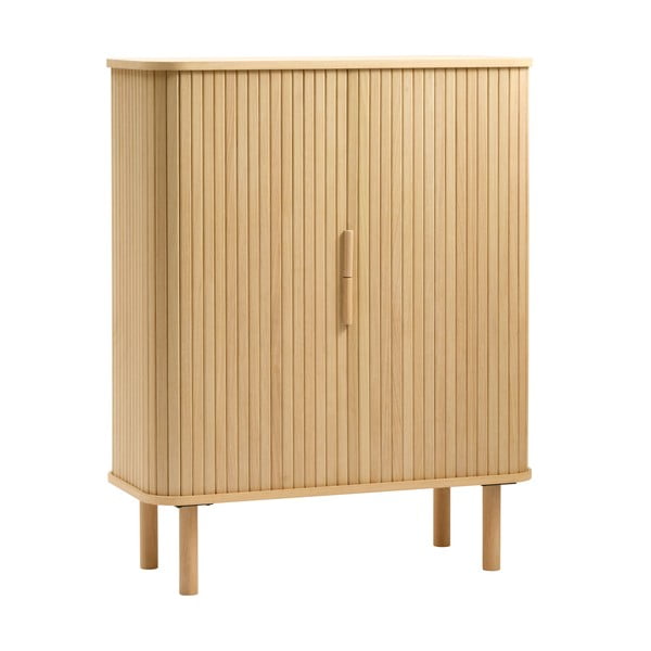 Spintelė natūralios spalvos iš ąžuolo su stumdomomis durimis 113x90 cm Cavo – Unique Furniture-image-2