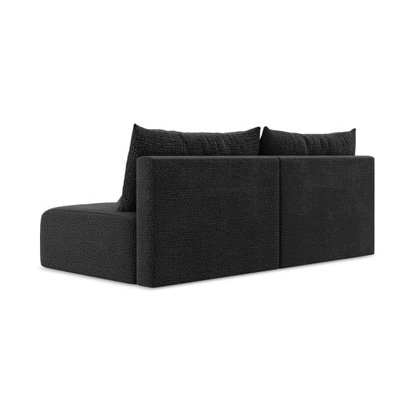 Juodos spalvos sulankstoma/su sandėliavimo vieta sofa 216 cm Kalena – Makamii-image-4