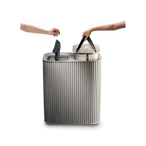 Smėlio spalvos iš bambuko skalbinių krepšys 2x45 l Tota Luxe – Joseph Joseph-image-4