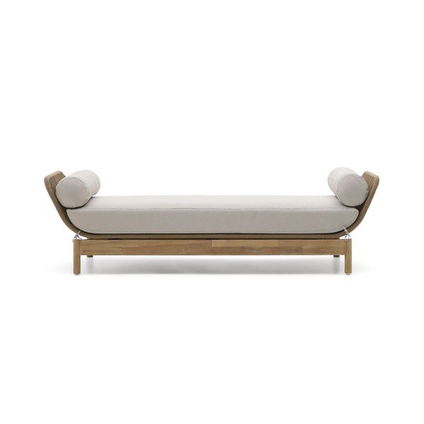 Natūralios spalvos iš akacijos masyvo sodo sofa Catalina – Kave Home