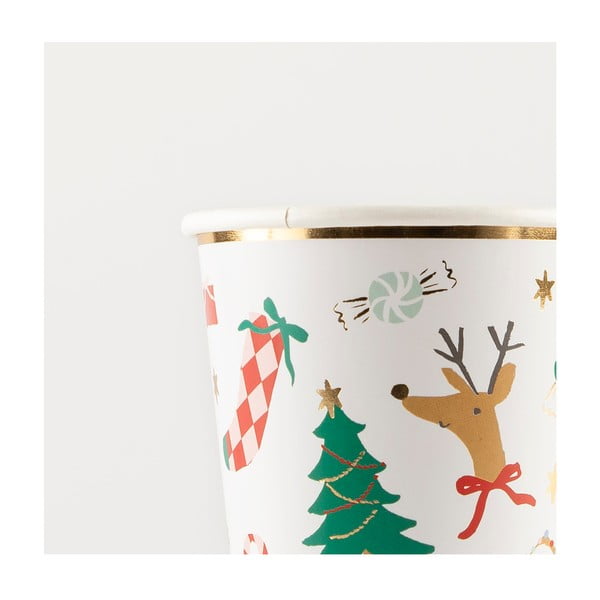 Iš popieriaus vienkartiniai puodeliai 8 vnt. Jolly Christmas – Meri Meri-image-3