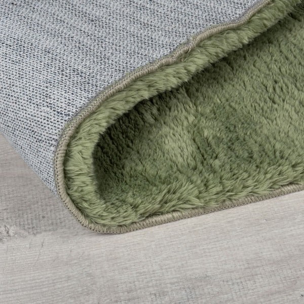Sintetinė oda ir kailis tamsiai žalios spalvos 80x150 cm Faroe Wool Look Fur – Flair Rugs-image-2