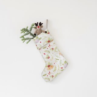 Iš tekstilės Kalėdinės kojinės Christmas Print – Linen Tales