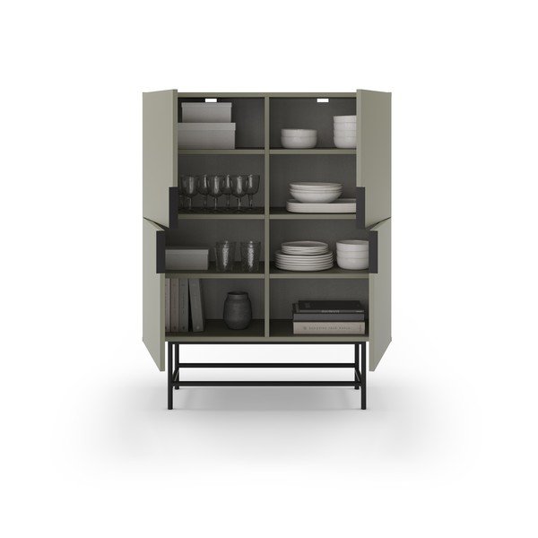 Spintelė žalios spalvos/pilkos spalvos 100x128 cm Eldia – Marckeric-image-3