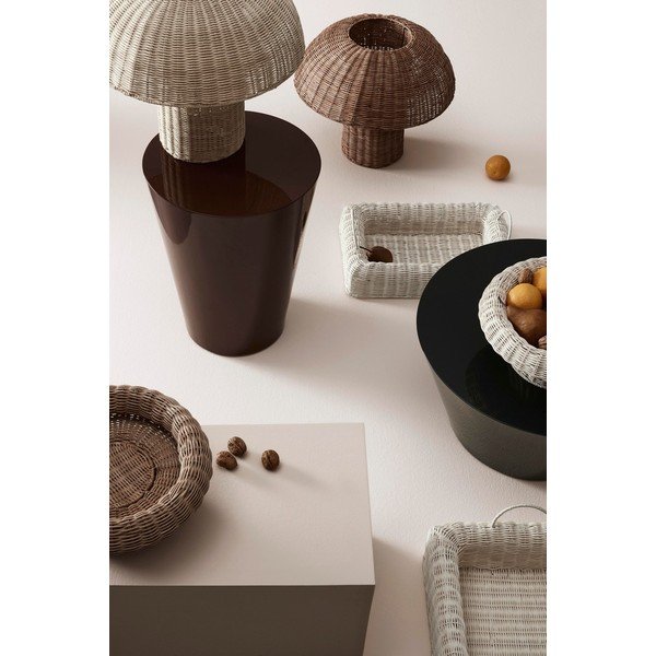 Natūralios spalvos iš rotango stalinis šviestuvas LED (aukštis 40 cm) su rotango gaubtu Irele – Bizzotto-image-1