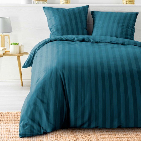 Iš mikropluošto dvigulė/itin ilga patalynė mėlynos spalvos 240x220 cm Cleo – douceur d'intérieur-image-1