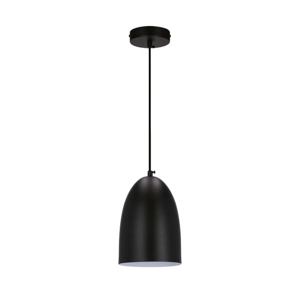 Juodas pakabinamas šviestuvas su metaliniu gaubtu ø 14 cm Icaro - Candellux Lighting