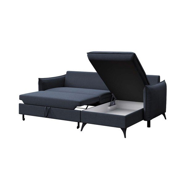 Mėlynos spalvos sulankstoma/su sandėliavimo vieta kampinė sofa (su dešiniuoju kampu/su gultu) Brim – Rodier-image-3