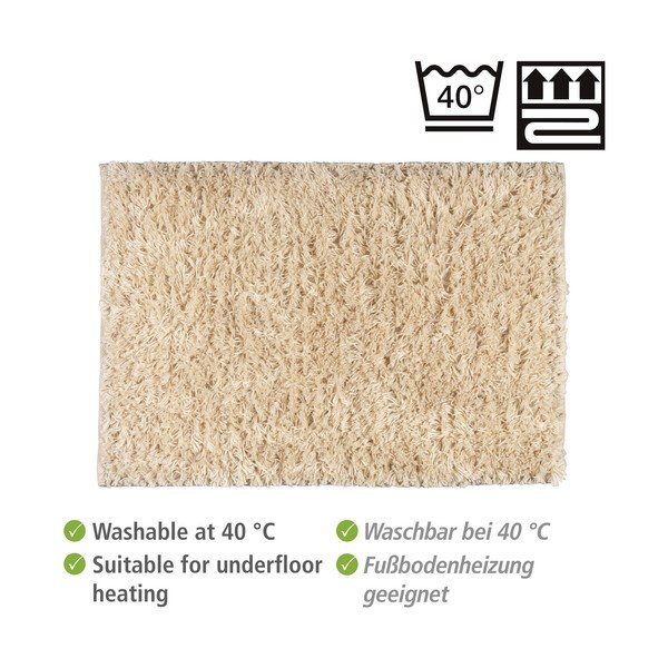 Smėlio spalvos tekstilinis vonios kambario kilimėlis 60x90 cm Lanas - Wenko-image-4