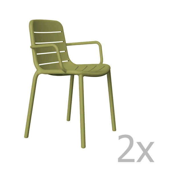 2 žalių sodo kėdžių rinkinys "Resol Gina
