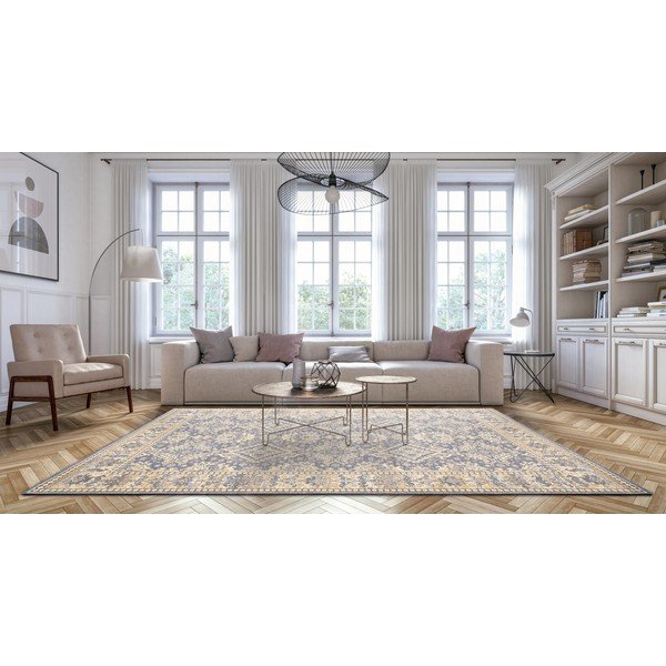 Kilimas iš vilnos pilkos spalvos 133x180 cm Carol – Agnella-image-1