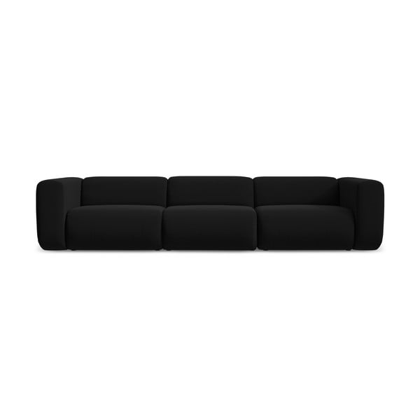 Juodos spalvos iš velveto sofa 319 cm Ekahi – Makamii