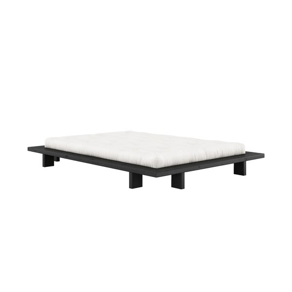 Juoda dvigulė lova iš pušies medienos su grotelėmis 140x200 cm Japan - Karup Design-image-3