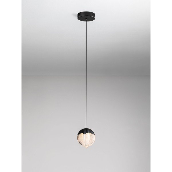 Matinės juodos spalvos iš aliuminio kabantis šviestuvas LED su pritemdymo funkcija ø 12 cm su stiklo gaubtu Alicia – Nova Luce-image-4