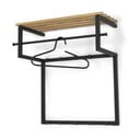 Juodos spalvos/natūralios spalvos iš metalo sieninė lentyna su lentyna 76 cm Rizzoli – Spinder Design