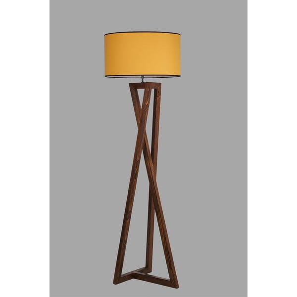 Pastatomas šviestuvas garstyčių spalvos/rudos spalvos (aukštis 149 cm) su tekstiliniu gaubtu Maçka – Opviq lights-image-2