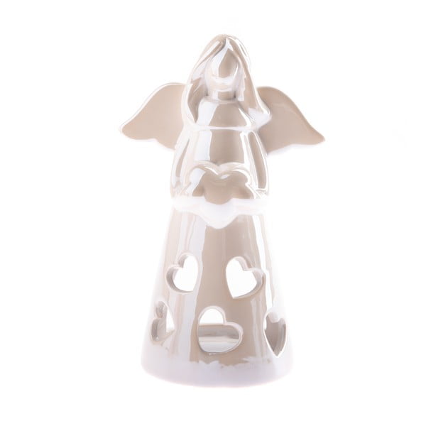 Baltos keramikos angelo formos žvakidė Dakls