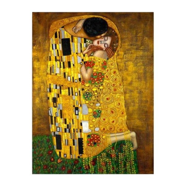 Sieninė reprodukcija ant drobės Gustav Klimt The Kiss, 30 x 40 cm
