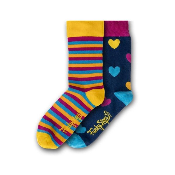 2 poros spalvotų kojinių "Funky Steps Stripe", 35-39 dydžio