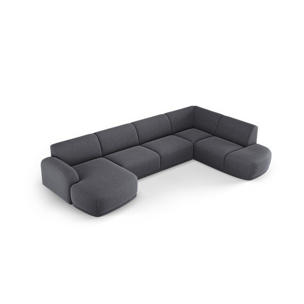 Iš velveto kampinė sofa pilkos spalvos Erin – Micadoni Home-image-4