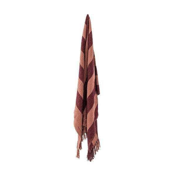 Bordo spalvos iš perdirbtos medvilnės antklodė ir pledas 130x160 cm Frello – Bloomingville-image-2