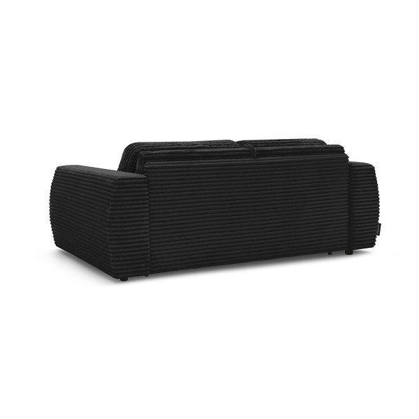 Juodos spalvos sofa miegojimui/sulankstoma iš kordinio velveto 240 cm Hugo – Bobochic Paris-image-4