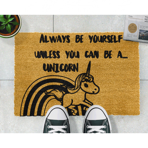 Natūralaus pluošto kilimėlis Artsy Doormats Vienaragis, 40 x 60 cm-image-2