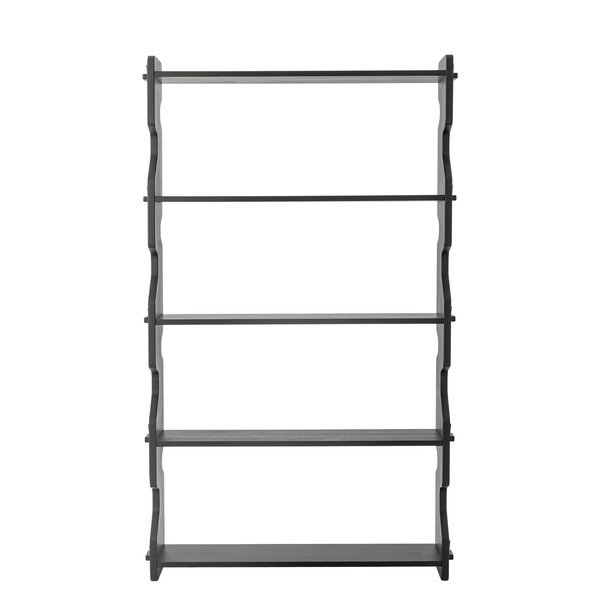 Iš pušies masyvo knygų spinta  juodos spalvos 84x140x20 cm Savoya – Bloomingville