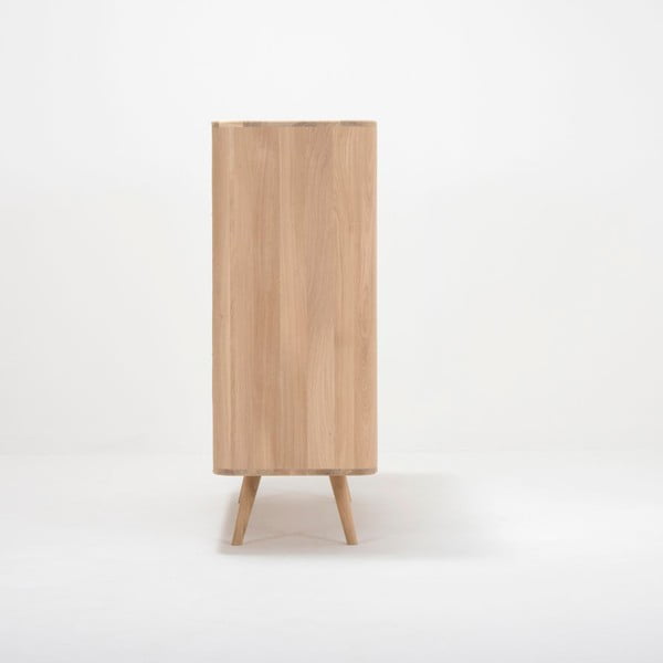 Dviejų ąžuolinių stalčių komoda Gazzda Ena Two, 135 x 42 x 110 cm-image-4