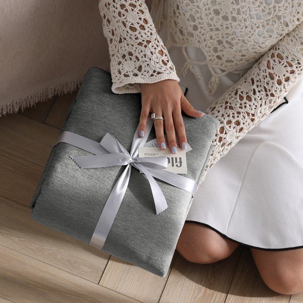 Pilkos spalvos iš šenilino lovatiesė 220x240 cm Talo – Filumi-image-4