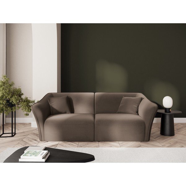 Iš velveto sofa rudos spalvos 206 cm Tokyo – Cosmopolitan Design-image-1