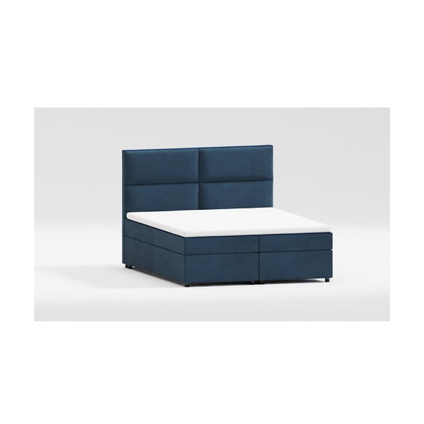 Spyruoklinė lova tamsiai mėlynos spalvos su sandėliavimo vieta 160x200 cm Rico – Ropez