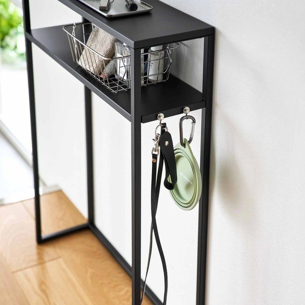 Juodos spalvos iš metalo konsolinis staliukas 18x60 cm Tower – YAMAZAKI-image-4