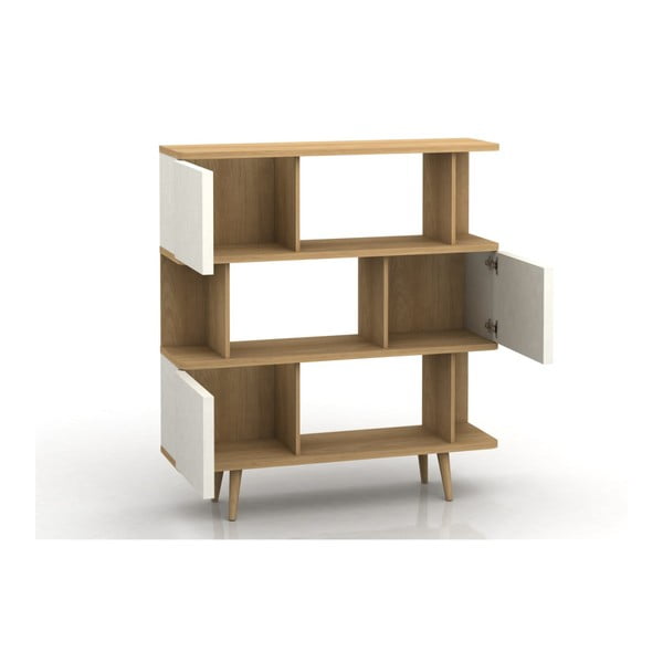 Balta medinė knygų lentyna Støraa Caitlin-image-1