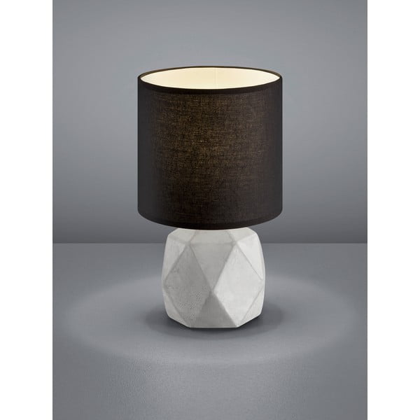 Stalinis šviestuvas juodos spalvos/pilkos spalvos (aukštis 28 cm) su tekstiliniu gaubtu Pike – Reality-image-1