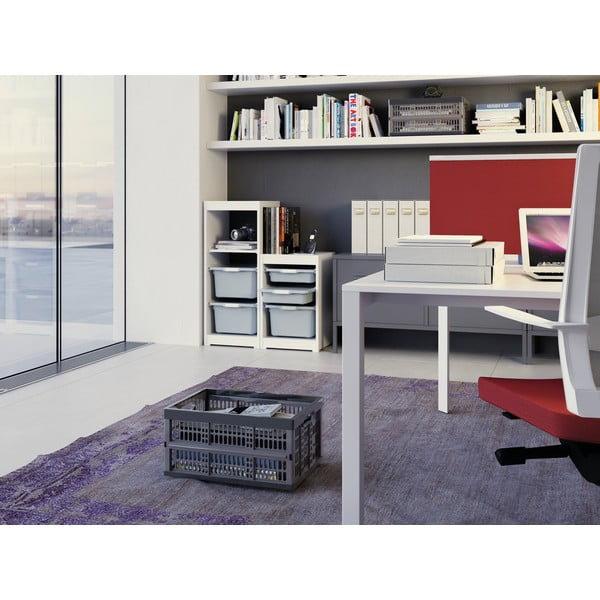 Pilkos spalvos iš plastiko daiktadėžė 47,5x34,5x23,5 cm Folding Crate – KIS-image-1