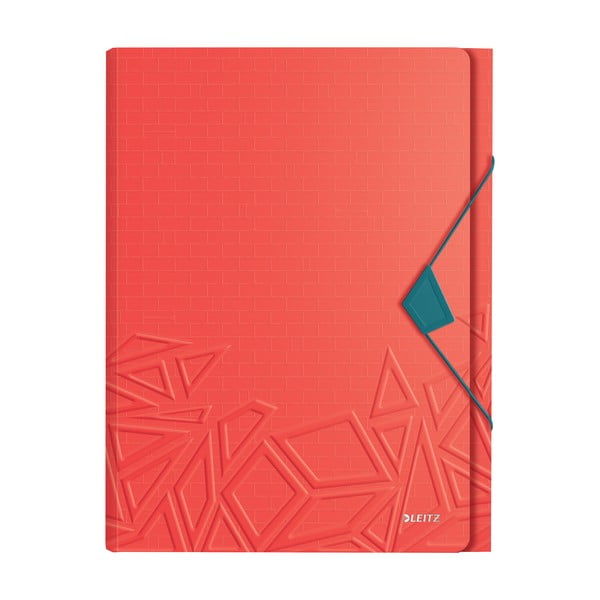 Červená aktovka s přihrádkami Leitz
