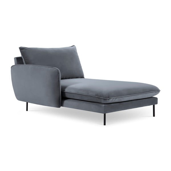 Pilkas aksominis poilsio krėslas Cosmopolitan Design Vienna, kairysis kampas-image-2