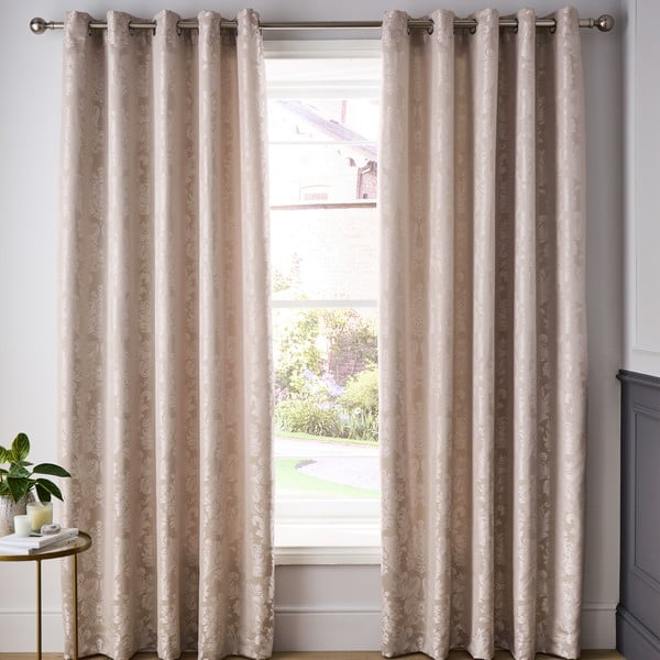 Iš damasko užuolaidos smėlio spalvos 2 vnt. 229x229 cm Damask Jacquard – Catherine Lansfield-image-1