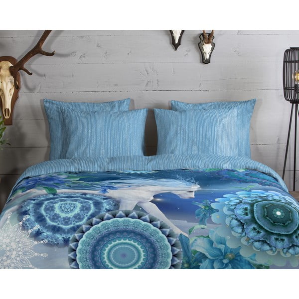 Mėlynos spalvos iš flanelės viengulė patalynė 140x200 cm Lumi – HIP-image-2