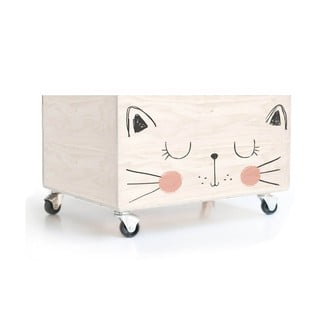 Medinė dėžutė ant ratukų Little Nice Things Cat