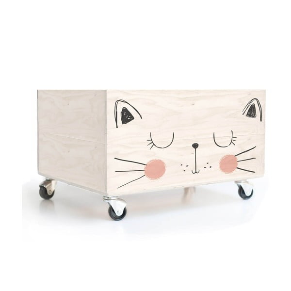 Medinė dėžutė ant ratukų Little Nice Things Cat