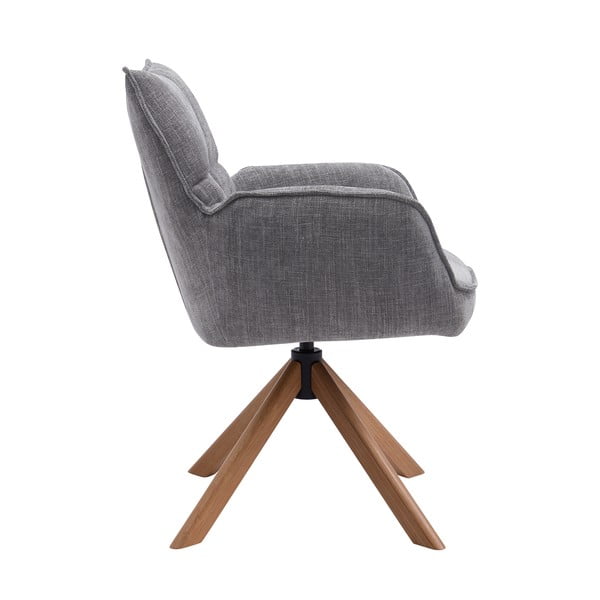 Pilkos spalvos iš audinio valgomojo kėdžių komplektas 2 vnt. Marilla – Unique Furniture-image-1