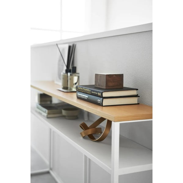 Konsolinis staliukas baltos spalvos/šviesiai rudos spalvos iš uosio 20,5x126 cm Tower – YAMAZAKI-image-4